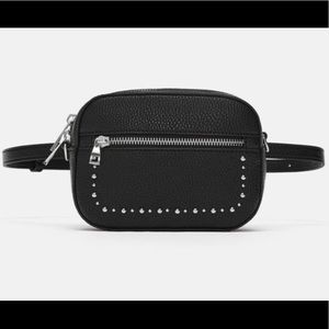 Zara Black Studded Belt Bag/Crossbody
